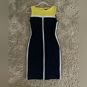 COPY - Ralph Lauren sleeveless dress. Women’s size 8. Navy/yellow/white.